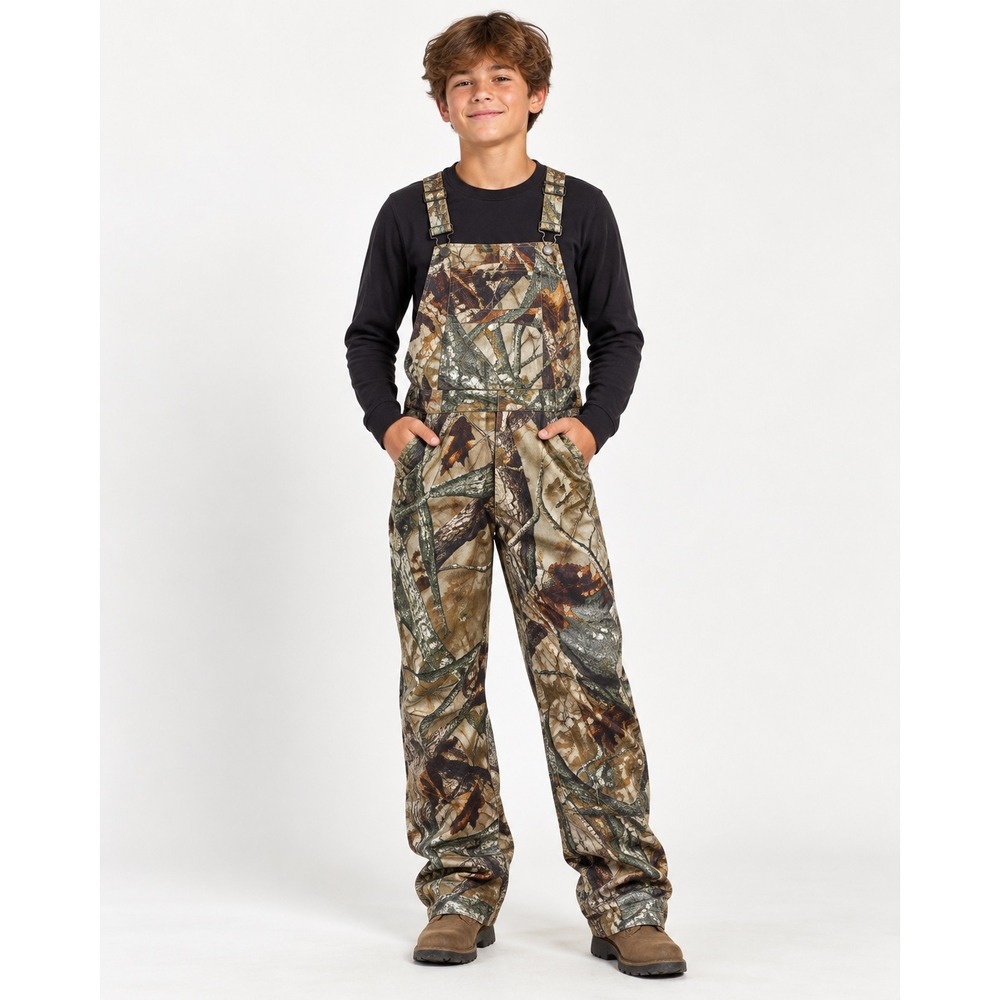 OUTFITTERS RIDGE Overalls Fusion 3.0 Camo Kids 20 Brown Hunting Bibs EXCELLENT